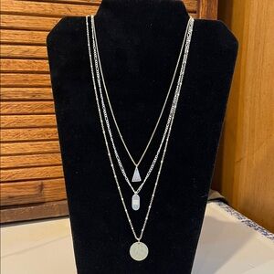 NWT Lucky Brand 3 layer necklace. Gold & Silver, 4 styles in one. Strands detach
